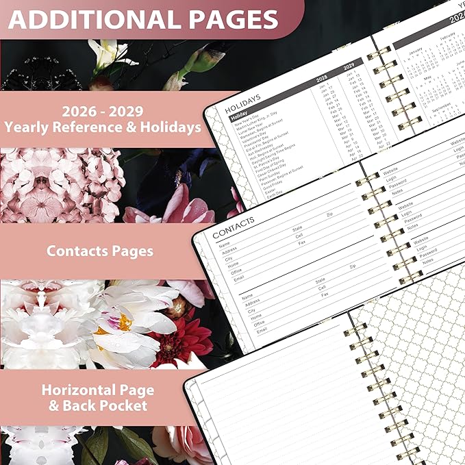 2026-2029 Monthly Planner/Calendar - 3 Year Monthly Planner 2026-2028, JULY. 2026 - JUNE. 2029, 6.3" × 8.4", 3 Year Calendar with Tab, Back Pocket, Twin-Wire Binding, Premium Paper, Note Pages