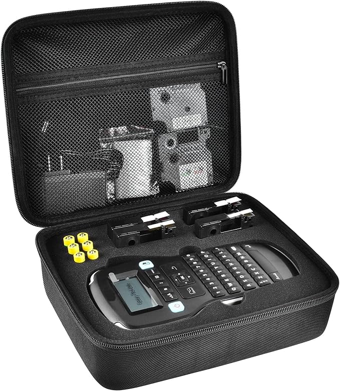 PAIYULE Case Compatible with DYMO Label Maker LabelManager 160/280 Portable Label Maker, Tag Printer Storage Organizer for AC Adapter, Tape Cartirdges and More Accessories(Box Only) Black
