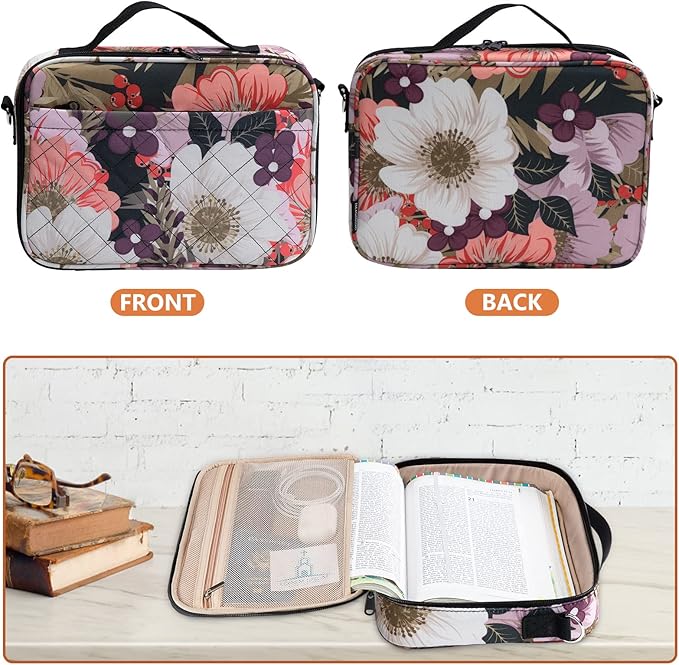 IMAGINING Bible Cover for Women - Stylish Large Bible Bag - Bible Case with Handles - Bible Carrying Case for Women - Bible Gift - Book Protector for Book Lovers