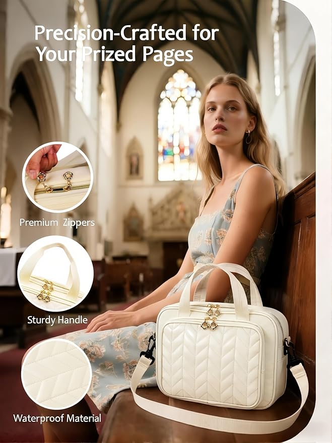 Eternatastic Bible Cover Case for Women, Large Bible Bag with Shoulder Strap,Bible Study Ideal Christian Gifts for Women