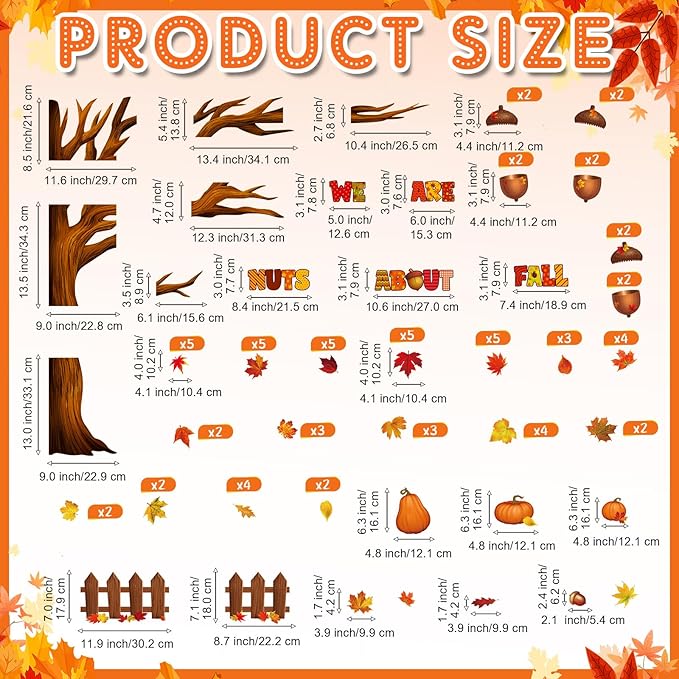 Pasimy Fall Bulletin Board Decorations Set Pumpkin Classroom Door Decor Autumn Maple Cutouts DIY Pumpkin Photo Crafts Thanksgiving Bulletin Board for Halloween Home Office Wall Supplies(Hazelnut)