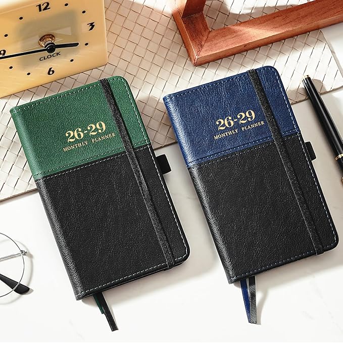 2026-2029 Pocket Calendar/Planner - 3 Year Monthly Pocket Calendar 2026-2029 from July 2026 to June 2029, 6.4" x 3.8", with Elastic Closure
