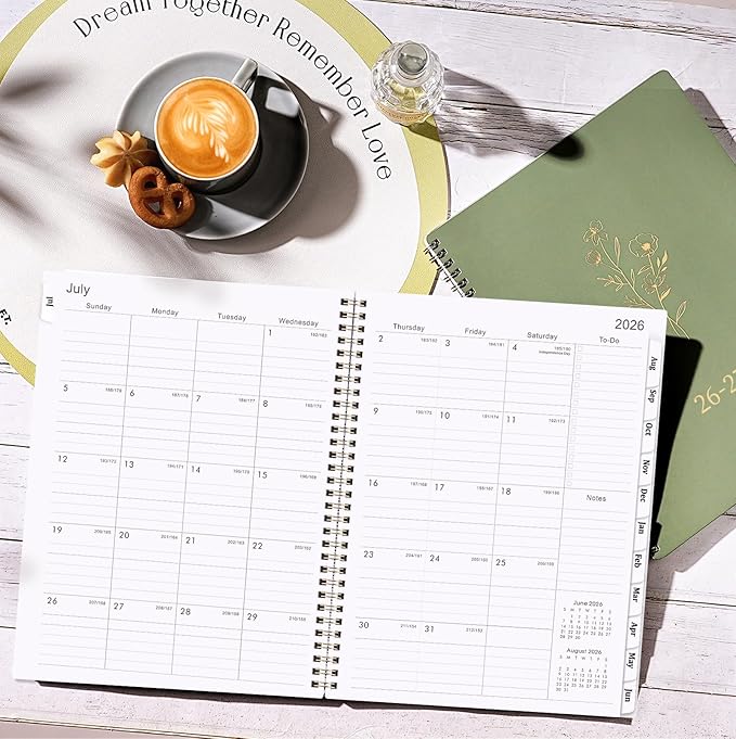 Planner 2026-2027 - 2026-2027 Planner Weekly and Monthly with Tabs, 9’’ × 11’’, July 2026 - June 2027, Hardcover, 12 Monthly Tabs, Premium Paper, Twin-wire Binding, Inner Pocket