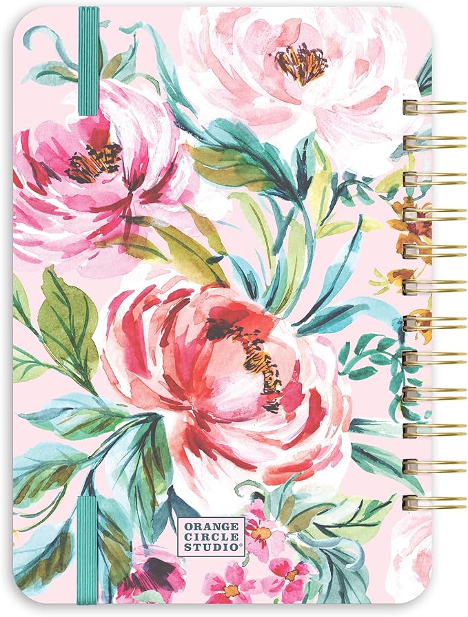 Orange Circle Studio Academic Planner 2026, Bella Flora, Do It All Planners, 17-Month Wire-O Bound Planner for School or Work, Dotted Grid Week-Per-Spread View, To-Do Lists, Budget & Goal Trackers
