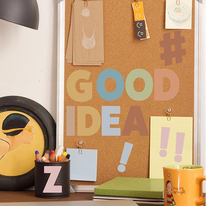 30 Sheets Letter Stickers 300 Pcs Large Bulletin Board Letters Set for Boho Classroom Decor,Vinyl Self Adhesive Alphabet ABC Stickers for Poster Board Mailbox Craft Home Door Wall Decor(2.5 Inch,Boho)