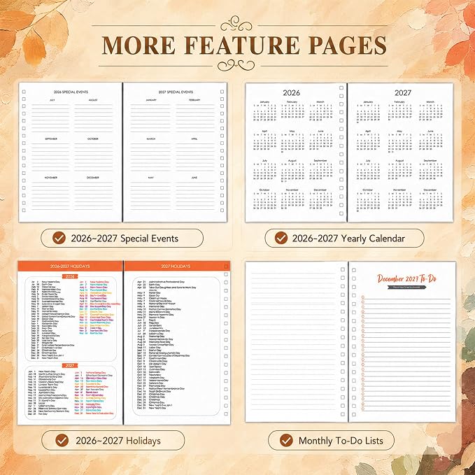 CAGIE Planner 2026-2027 18 Month July 2026-Dec 2027 Weekly and Monthly Calendar Planners Yearly Daily Hardcover 26-27 Planner for Women with Stickers Tabs Spiral Bound Agenda, Tree of Life, 8.3"x9.1