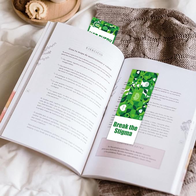 120 Pcs Mental Health Bookmarks, Positive Motivational Encouraging Affirmation Book Marker Page Clips, Inspirational Gifts for Students Schools Book Lovers Mental Health Awareness Campaigns