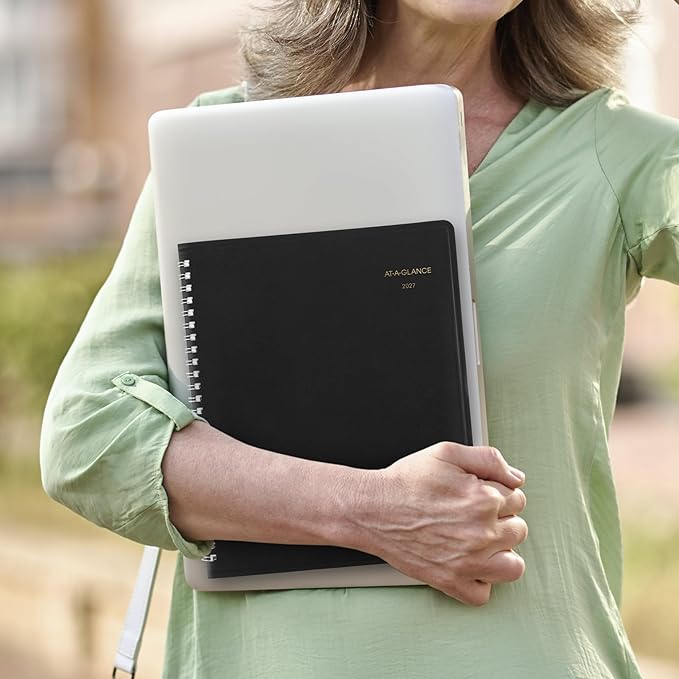 AT-A-GLANCE 2027 Planner, Monthly, 7" x 8.75", Tabbed, Unruled Daily Blocks, Recycled Black (70120G0527)
