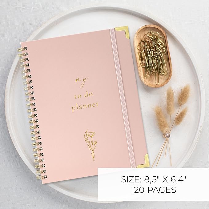 Beautiful To Do List Notebook - Aesthetic Daily Planner to Easily Organize Your Tasks And Boost Productivity - Stylish Undated ADHD Planner Gift and The Perfect School or Office Supplies For Women