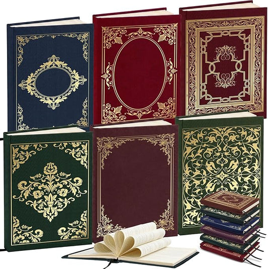 Gilprop 6 Pack Vintage Book Cover 9 x 11 in Jumbo Stretchable Book Cover for Most Hardcover Fabric Reusable Washable Protective Covers for Textbooks(Multicolor)