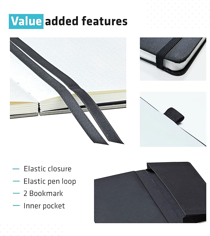Action Day Undated Weekly, Monthly Planner, Designed to Get WORK Done - To-Do List, Projects List, Meeting Notes & Action Items - Perfect for Office & School, Pocket, Lay-Flat Binding, 7x9, Black