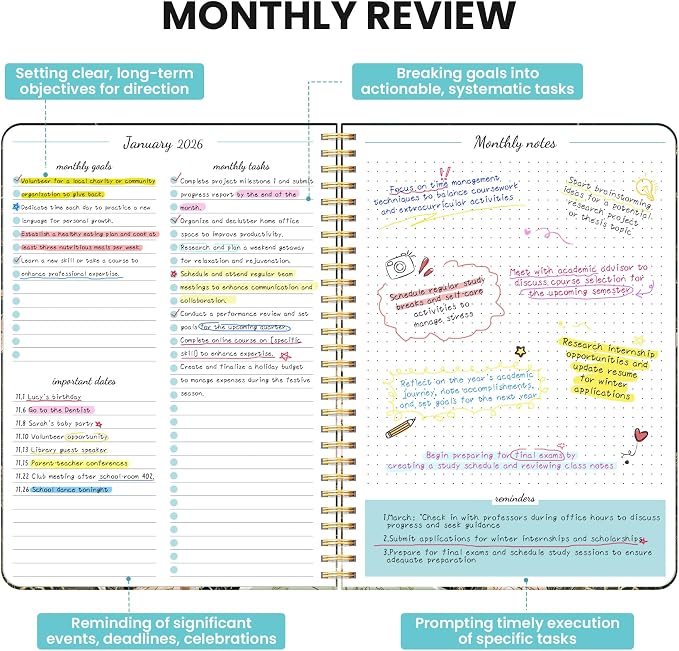 Monthly Planner 2026-2027, Aesthetic 2 Year Months Planner Calendar, 24-Months from January 2026 - December 2027, 26-27 Monthly Calendar Planner, Perfect for School Office Home, 7" x 10" - Wildwood Fox