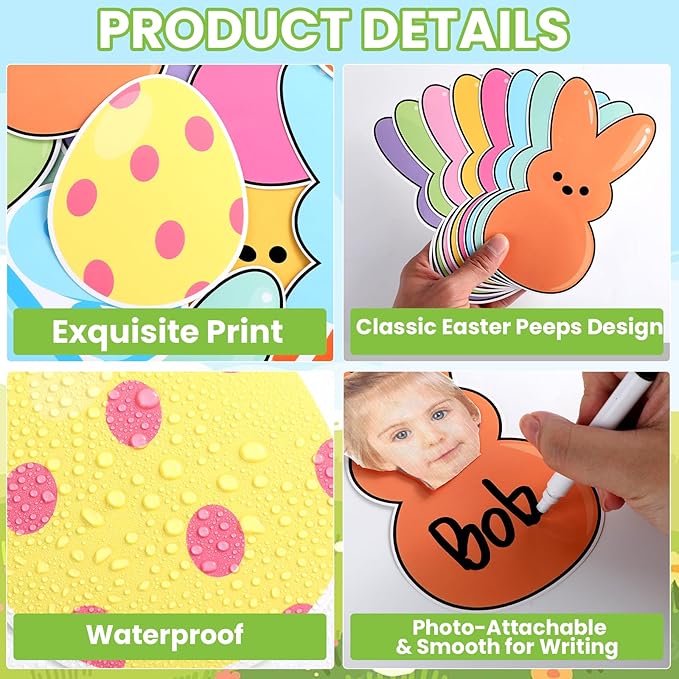 Easter Peeps Bulletin Board Decorations Easter Egg Bunny Spring Paper Cutouts Jesus is Risen Religious Bulletin Board for Church Sunday School Office Chalkboard Wall Door Decor Supplies