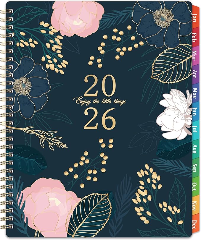 2026 Planner - Planner 2026, January - December 2026, Weekly and Monthly Planner, 9'' x 11", 2026 Calendar Planner, Monthly Tabs, Twin-wire Binding, Back Pocket, Holidays