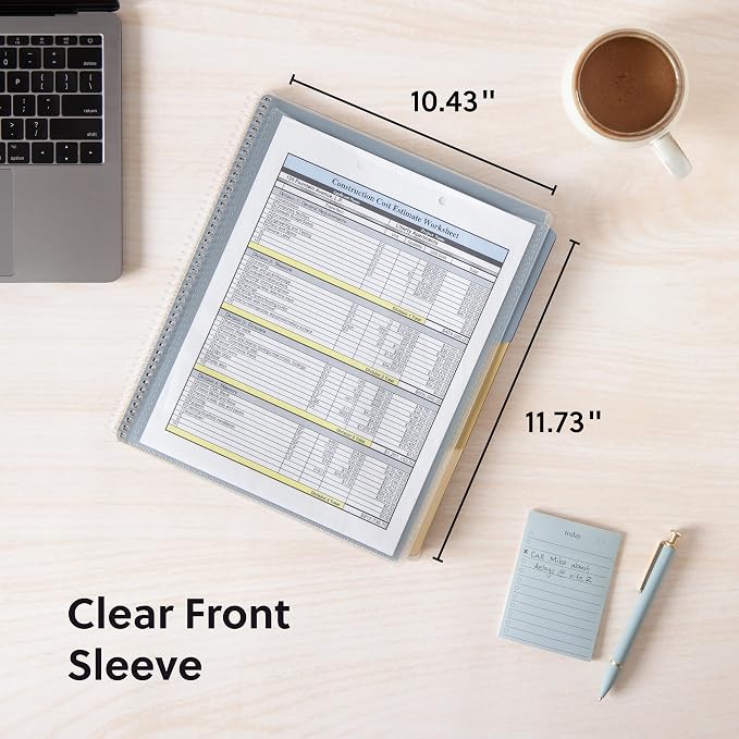 Smead Project Organizer, Office Supplies, 24 Pockets, Clear Cover with Assorted Bright Tabs, Tear Resistant Poly File Organizer, Document Organizer with 1/3-Cut Tabs, Letter Size (89213) (Pack of 10)