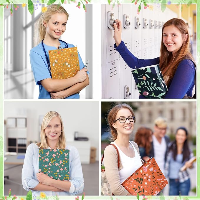 Qeeenar 40 Pcs Decorative Hanging File Folders Letter Size Cute File Folders Designer Floral File Folders Colored File Folder Organizer for Filing Cabinet Office Home with 1/5 Cut Adjustable Tabs