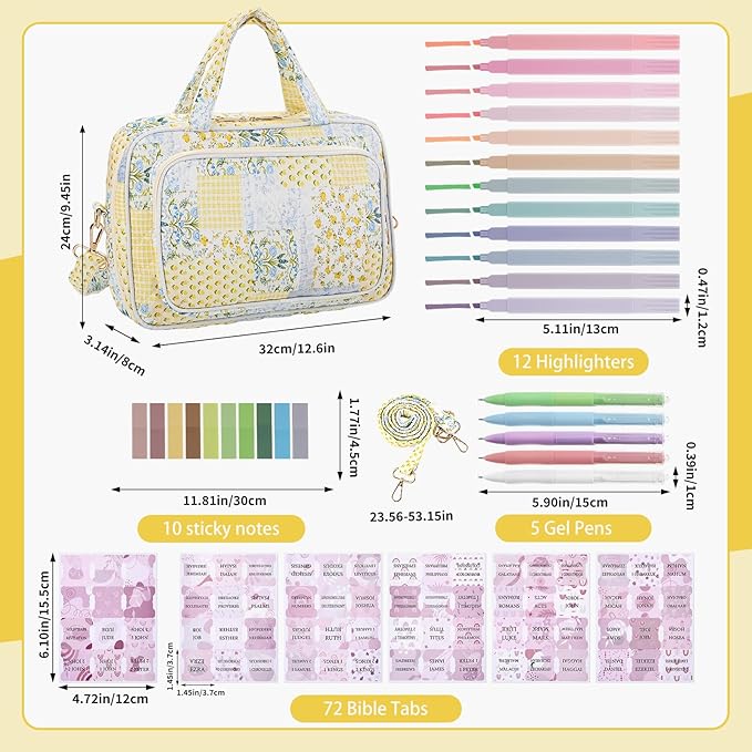 BESARME Bible Bags for Women, Large Bible Cover Case with Strep Mother's Day Gifts Journaling Supplies Christian Gifts for Women(Spliced Flower)