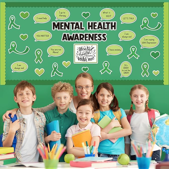 Mental Health Bulletin Board - 71Pcs Motivational Bulletin Board Classroom Decoration Mental Health Awareness Inspirational Positive Sayings Cutout for School Office Classroom Wall Door Decor