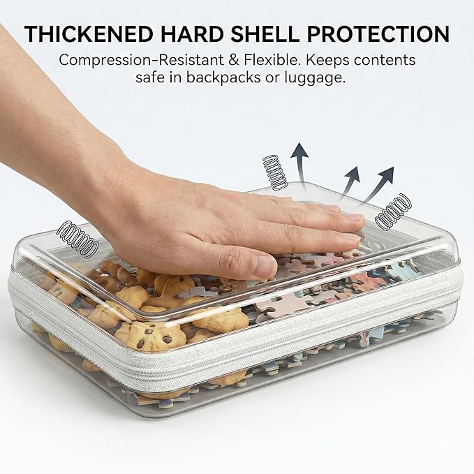 3PCS Clear Hard Shell Zipper Case, Durable Waterproof Transparent Storage Organizer Bins with Smooth Premium Zipper, Visible Design for Craft Supplies, Travel & Toy Storage