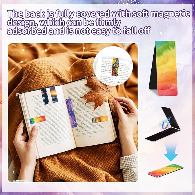 96Pack Magnetic Bookmarks for Reading Women Men Teacher Book Lovers Gifts, Bookmarks Bulk Personalized Bookmark Magnet Bookmark Clips Cute Pretty Funny Book Markers (multi-colored-01)