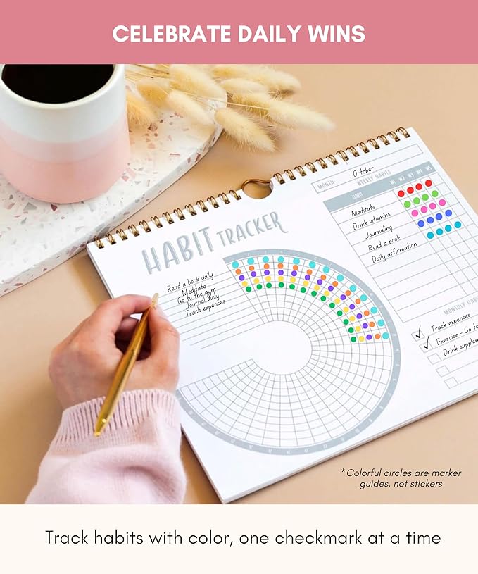 Lamare 2026 Habit Tracker Calendar – Premium Daily Habit Tracker Journal and Goal Board, Workout Motivation & Productivity Tool