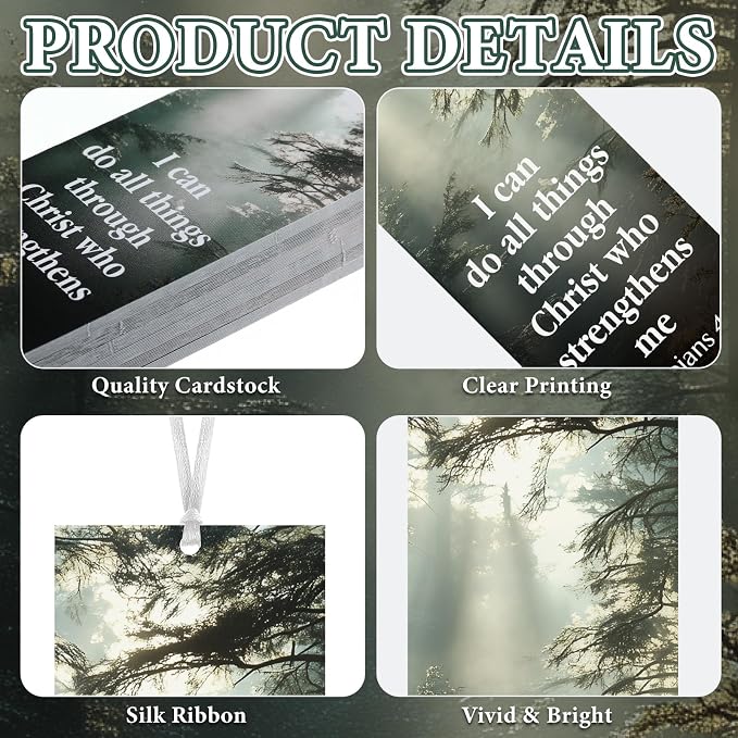 Dispowreath 60 Pcs I Can Do All Things Through Christ Bookmarks Religious Philippians 4: 13 Bookmarks Church Exchange Gifts for Men & Women Sunday School Vbs Church Prizes Party Favors