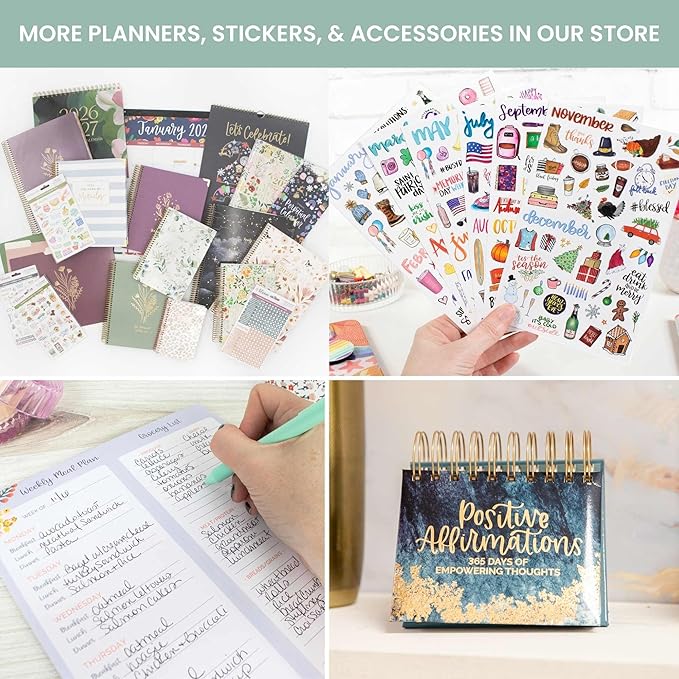 bloom daily planners 2026 Planner (January - December) Calendar Year Organizer - 5.5” x 8.25” - Weekly & Monthly Agenda Book with Stickers & Bookmark - Beige Bouquet