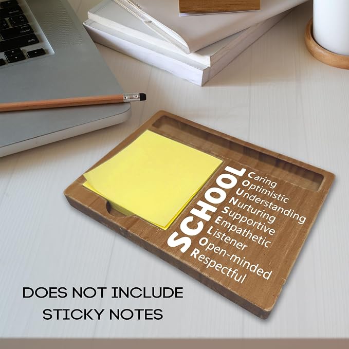 School Counselor Appreciation Gifts, 4x6 Inch Sticky Pen-holder for Office Home, Inspirational Office Decor with Quotes, Thank You Teachers Day Gifts for Teacher Friends-A16