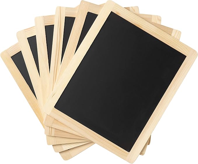 Plaid Enterprises Double-Sided Chalkboard Set, 8 ' x 10 ' With Decorative Wood Surface Frame, Perfect For Arts & Crafts, 6 Pack
