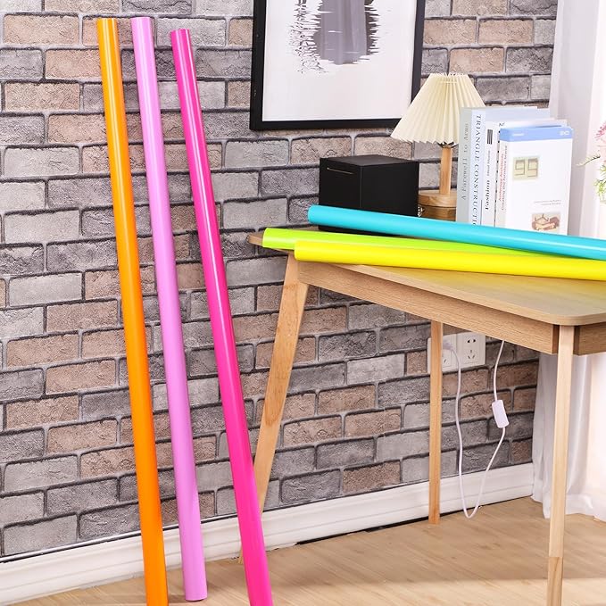 Skyygemm 6 Rolls Bulletin Board Paper Fade Resistant Colored Bulletin Board Paper Roll Bulk for Art Decor Drawing Craft Painting(4 x 8 ft,Neon)