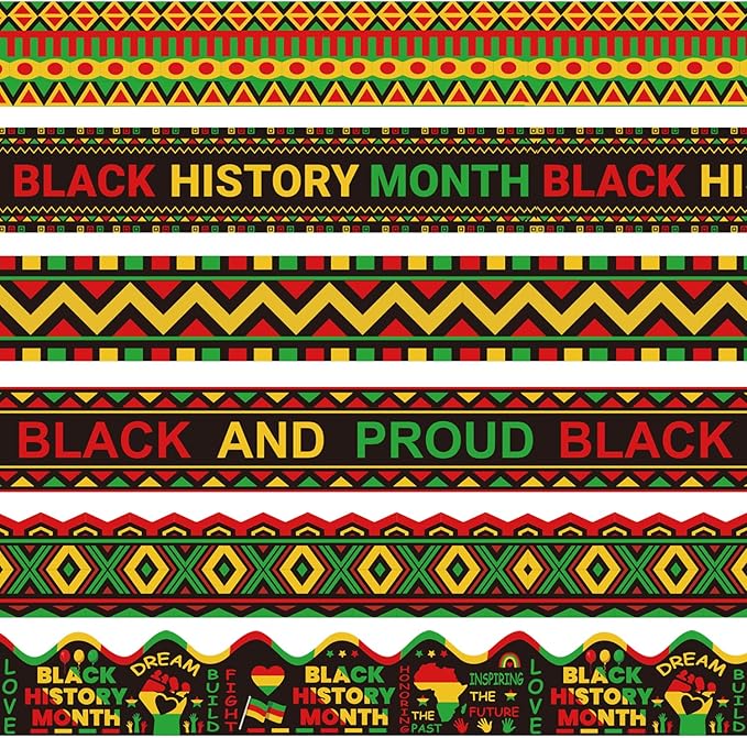 75Ft Black History Month Bulletin Board Borders,Bulletin Board Decorations Kente Classroom Decor Kwanzaa Juneteenth Party Decor for Door Office School