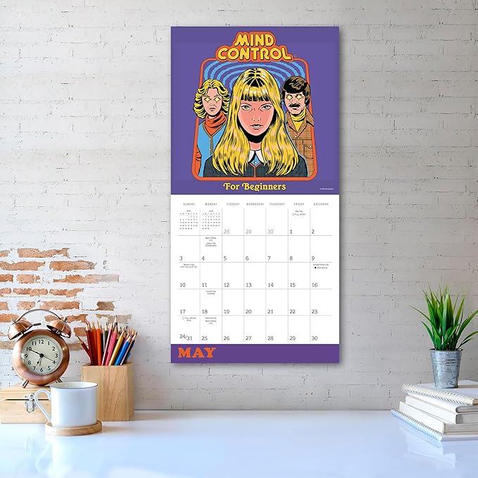 Twisted Nostalgia 2026 Wall Calendar, 12-Month Humor Calendar with Darkly Funny Life Lessons, 12" x 12", Monthly Planner with Large Grids for Home or Office