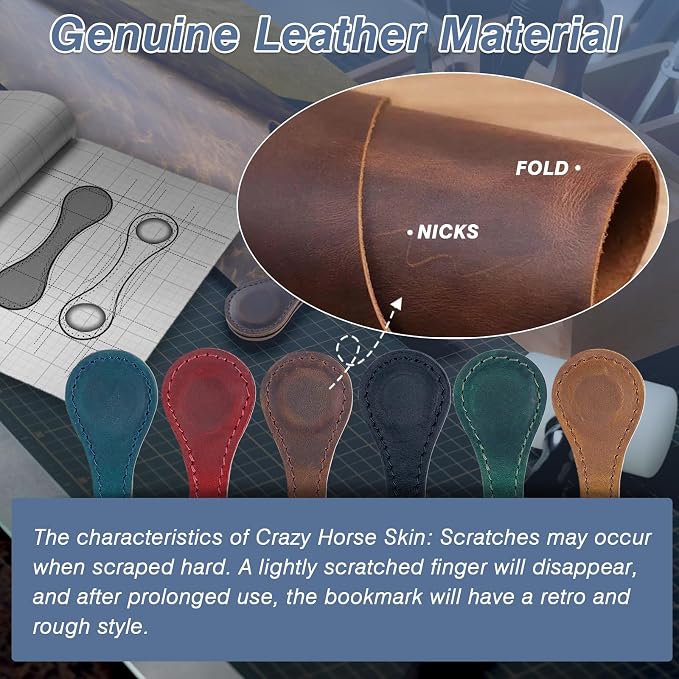 Magnetic Leather Bookmarks,3 Pcs Personalized Vintage Bookmarks for Reading Book Accessories Page Markers Convenient Mark Clip Gift Lover Readers Men Women Student (Red+Navy blue+Coffee)