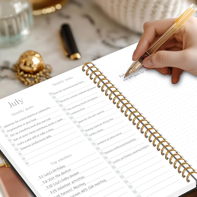 Monthly Planner 2026-2027 Hardcover with Calendar planner from Jan 2026- June 2027,Monthly Goals,Tasks,Notes,Priorities & Reminders, 11" x 9", 18 Months for School Office Home Planning, Black