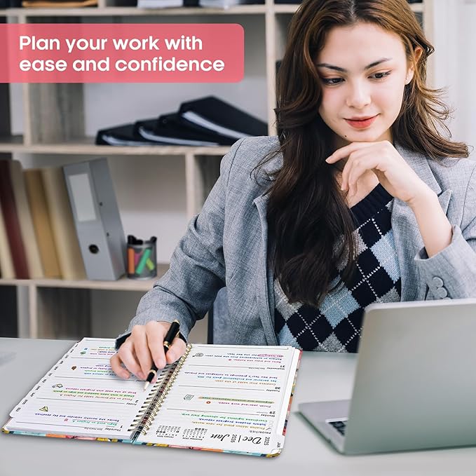 2026 Planner, Weekly and Monthly Calendar Planner Book, January 2026 - December 2026, Hardcover Spiral Planner with Monthly Tabs, Notes Pages, Perfect for Women & Men, A5 (6.4" x 8.5") - Garden