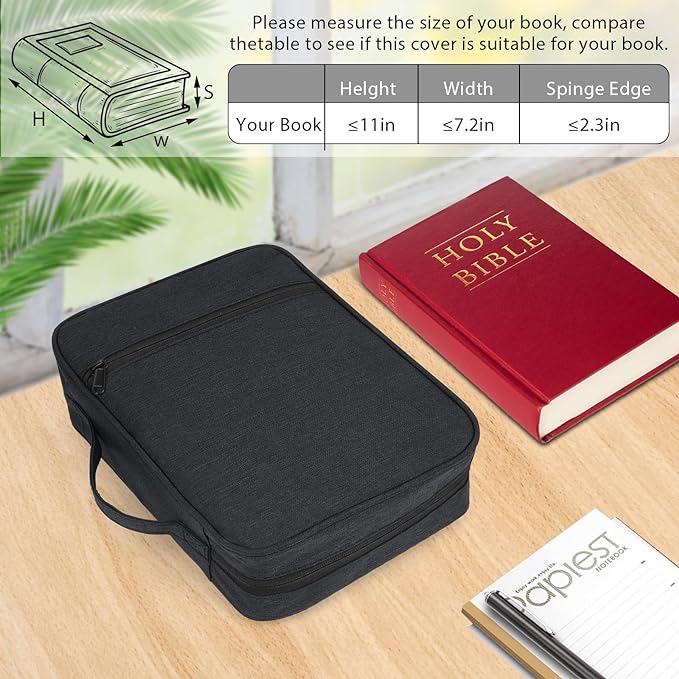 Bible Covers - Stylish Bible Covers - Bible Case with Durable Handle and Strap - Bible Bag Journal Case - Bible Carrying Book Church Bag Case Gift for Mother Lady Women Men