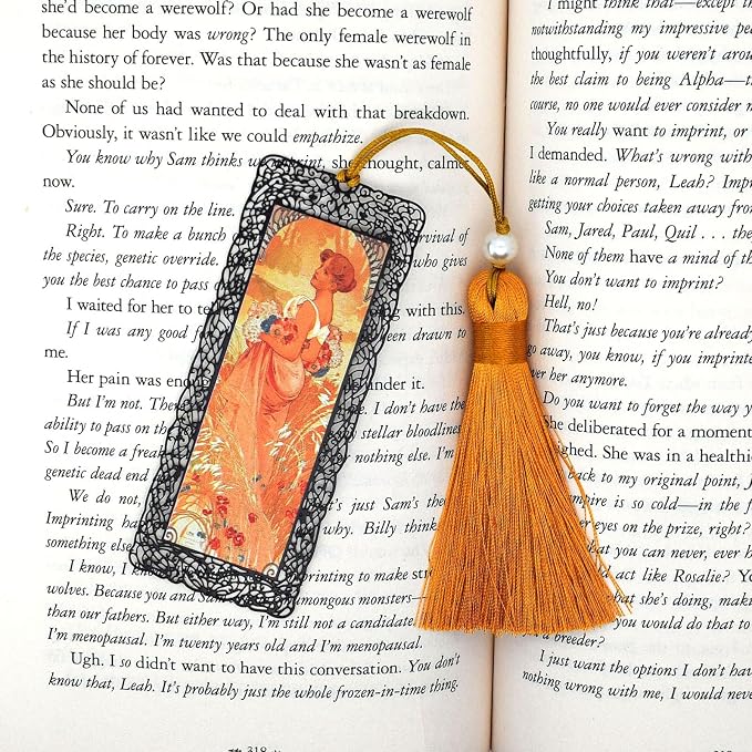 BLBMH Metal Bookmarks for Women Alphonse Mucha Birthday Christmas Gifts Unique Mother's Day Teacher Appreciation Gifts for Book Lovers Friends Readers - Summer