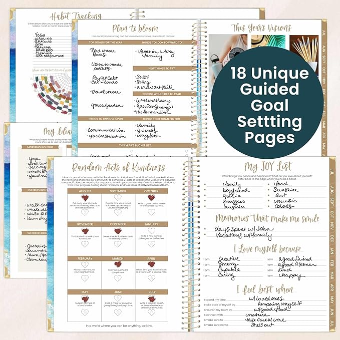 bloom daily planners HARDCOVER Planner 2026-2027 (8.5" x 11") Academic Year (July 2026 - July 2027) - 13 Months Task Goal Planner for Women - Monthly & Weekly Agenda Book - Coastal Calm