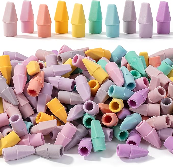Mr. Pen- Pencil Erasers Toppers, 500 Pack, Colorful, Latex Free, No Smudge, Mr Pen Erasers for Pencils