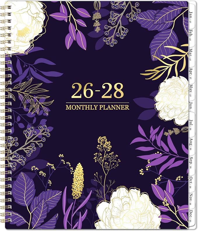 2026-2028 Monthly Planner - 2 Year Monthly Planner/Calendar 2026-2028, July 2026 - June 2028, 11" x 9", 24 Monthly Planner with Tabs, Back Pocket, Holidays, Twin-Wire Binding, Note Pages