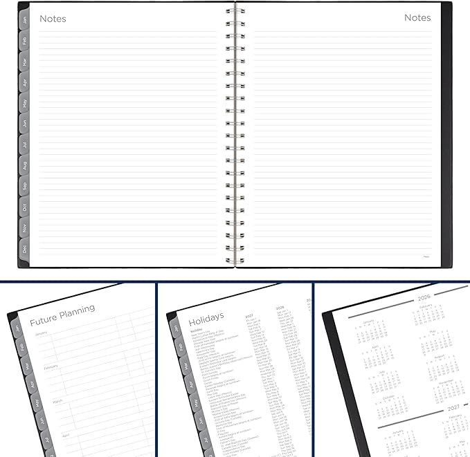 Mead 2027 Planner, Weekly & Monthly, 15-Month Oct-Dec, 8.5" x 11", Black (CRW6200527)