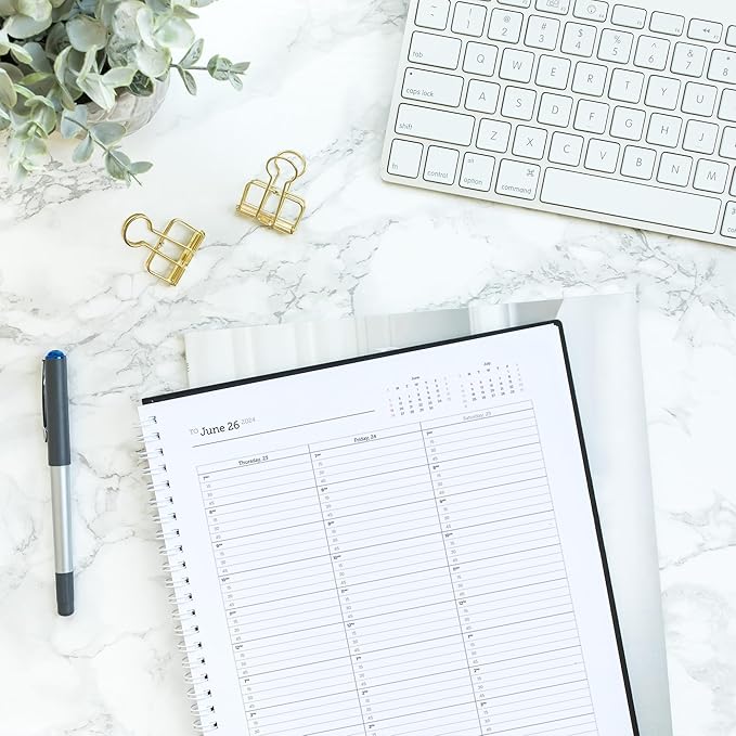 WallDeca Appointment Planner 2026, Agenda Planner With Weekly And Monthly View, Daily Agenda Book And Yearly Planners Calendar Book, Spiral Bound With Day Timer, Notes, Goals, Holidays (8.5 x 11 in)