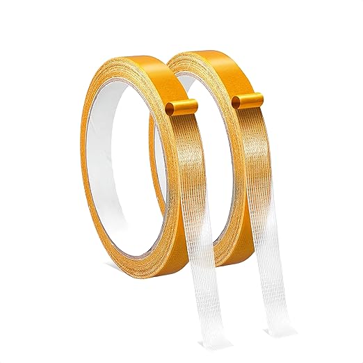 Double Sided Fabric & Carpet Tape - 1inch+2inch x39FT Each Value Pack - Heavy Duty High Stickiness Residue Free - Easy Tear No Sew for Clothes Hemming, Rugs & Runners, Crafts, DIY, Walls - Waterproof