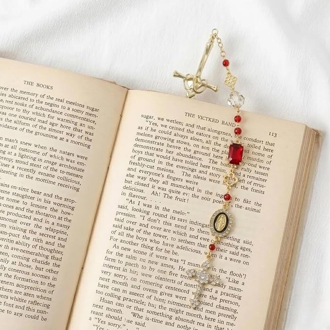 Fantasy Sword Bookmark - Cross Charms Metal Book Mark Aesthetic Page Marker for Reading Lover Women Men Students Teachers Reader Bookish Birthday School World Book Day Graduation Supplies