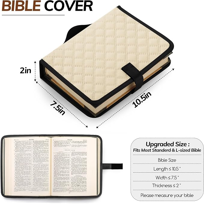 Large Bible Cover Case for Women, Church Tote Bags for Bible Study Supplies, Christian Gifts for Women