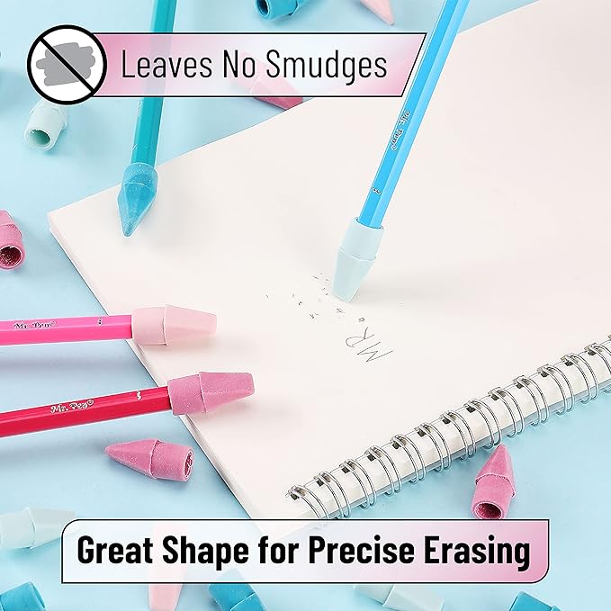 Mr. Pen- Pencil Erasers Toppers, 120Pack, Muted Pastel Colors, Erasers for Pencil, Pencil Top Erasers