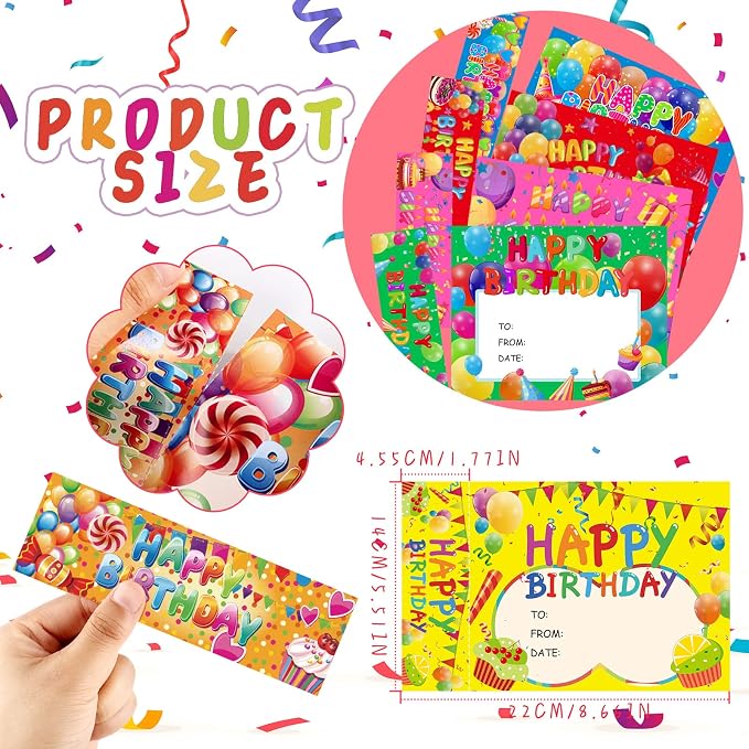 72 Pcs Happy Birthday Certificates for Kids Classroom Happy Birthday Bookmark Cupcakes Cartoon Bookmark Awards for Students Mini Reward Card, 12 Styles(Dessert)