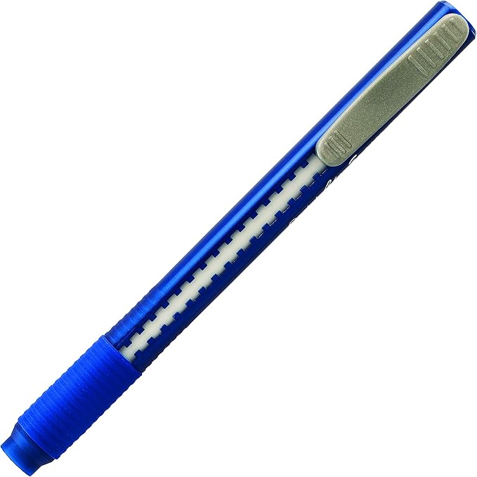Pentel Clic Eraser Grip, Retractable Eraser, Blue Barrel, Box of 12 (ZE22C) (Pack of 4)