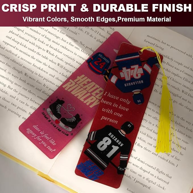 for 2 Pack Heated Rivalry Merch Inspired Bookmark Stuff, Ilya Rozanov 81 Shane Hollander 24 Bookmarks Gifts Accessories Merchandise for Fans Women Men Birthday World Cup 2026 Book Lovers
