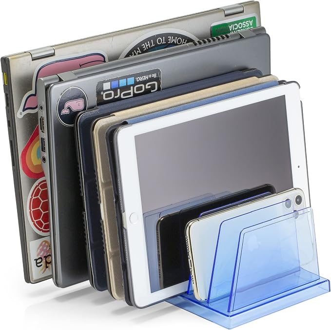 Officemate Blue Glacier Standard Sorter, 7 Compartments, Transparent Blue (23214) (Pack of 4)
